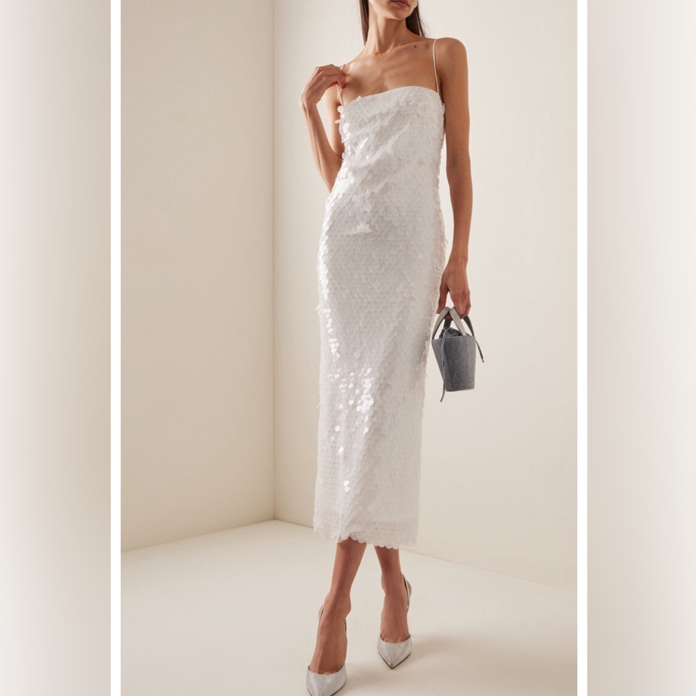 New Arrivals Phoenix Sequin White Midi Dress